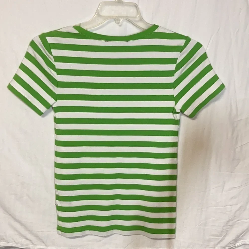 RALPH LAUREN, Juniors Sport top, green & white‎